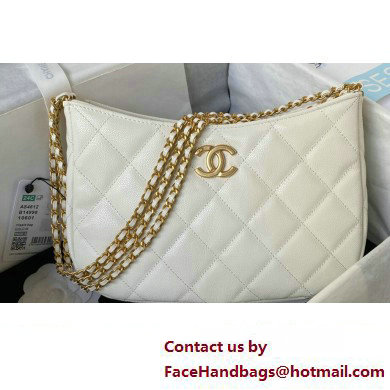 Chanel Grained Calfskin Chain Shoulder Bag AS4612 White 2024