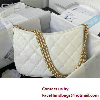 Chanel Grained Calfskin Chain Shoulder Bag AS4612 White 2024