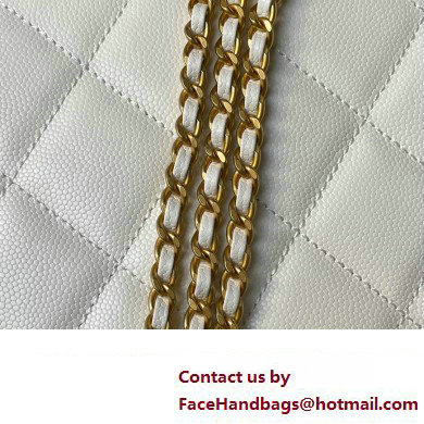 Chanel Grained Calfskin Chain Shoulder Bag AS4612 White 2024