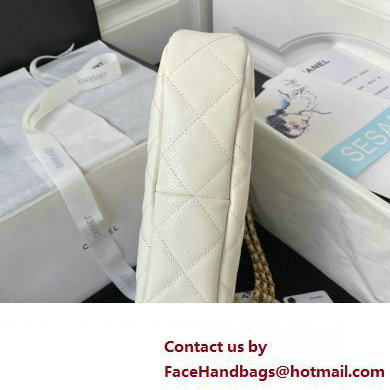 Chanel Grained Calfskin Chain Shoulder Bag AS4612 White 2024