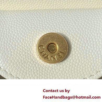 Chanel Grained Calfskin Chain Shoulder Bag AS4612 White 2024