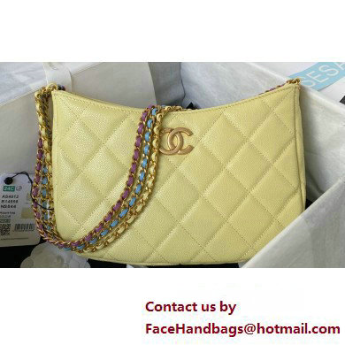 Chanel Grained Calfskin Chain Shoulder Bag AS4612 Yellow 2024 - Click Image to Close