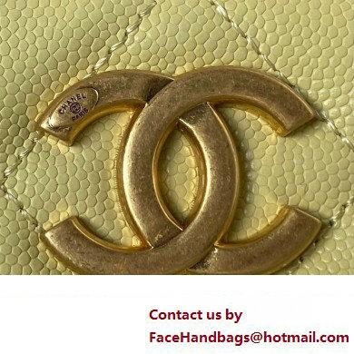 Chanel Grained Calfskin Chain Shoulder Bag AS4612 Yellow 2024