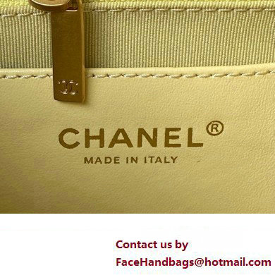 Chanel Grained Calfskin Chain Shoulder Bag AS4612 Yellow 2024