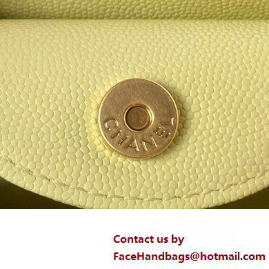 Chanel Grained Calfskin Chain Shoulder Bag AS4612 Yellow 2024