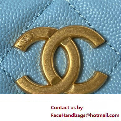 Chanel Grained Calfskin Chain Small Shoulder Bag AS4597 Blue 2024