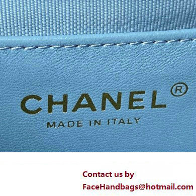 Chanel Grained Calfskin Chain Small Shoulder Bag AS4597 Blue 2024