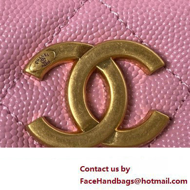 Chanel Grained Calfskin Chain Small Shoulder Bag AS4597 Pink 2024