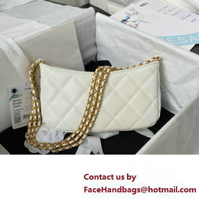 Chanel Grained Calfskin Chain Small Shoulder Bag AS4597 White 2024