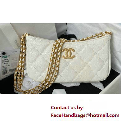 Chanel Grained Calfskin Chain Small Shoulder Bag AS4597 White 2024