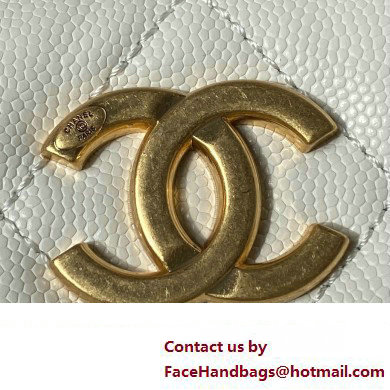 Chanel Grained Calfskin Chain Small Shoulder Bag AS4597 White 2024