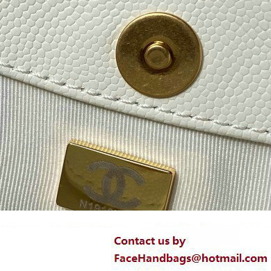 Chanel Grained Calfskin Chain Small Shoulder Bag AS4597 White 2024