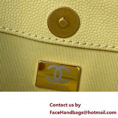 Chanel Grained Calfskin Chain Small Shoulder Bag AS4597 Yellow 2024