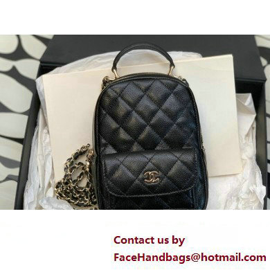 Chanel Grained Calfskin Mini Backpack Bag AP3753 Black 2024 - Click Image to Close