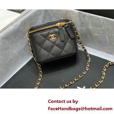 Chanel Grained Calfskin Mini Vanity with Classic Chain Bag AP1340 Black 2023 (ORIGINAL QUALITY) - Click Image to Close