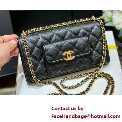 Chanel Grained Calfskin WOC Clutch Bag with Chain 2830 Black 2023 (ORIGINAL QUALITY) - Click Image to Close