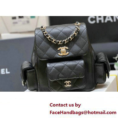 Chanel Grained Shiny Calfskin Small Backpack Bag AS4399 Black 2023 (ORIGINAL QUALITY)