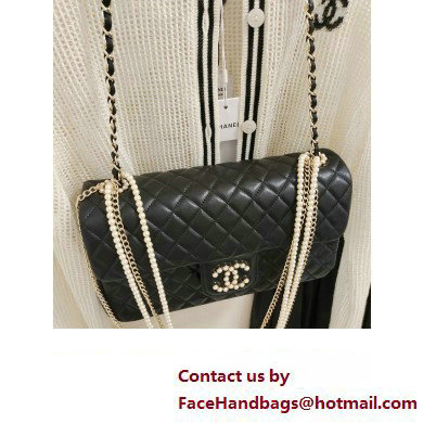 Chanel Limited Edition Westminster Pearl Chain Flap Bag in Quilted Lambskin 2023