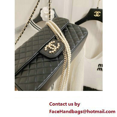 Chanel Limited Edition Westminster Pearl Chain Flap Bag in Quilted Lambskin 2023