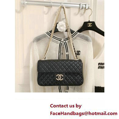 Chanel Limited Edition Westminster Pearl Chain Flap Bag in Quilted Lambskin 2023