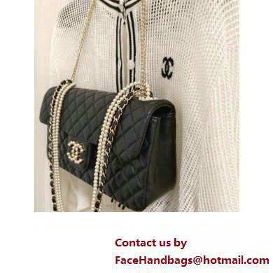 Chanel Limited Edition Westminster Pearl Chain Flap Bag in Quilted Lambskin 2023