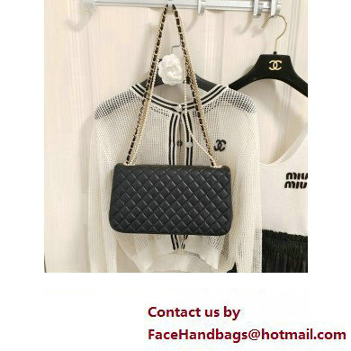 Chanel Limited Edition Westminster Pearl Chain Flap Bag in Quilted Lambskin 2023