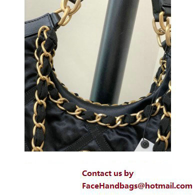 Chanel Maxi Nylon Shopping Tote Bag Black 2023