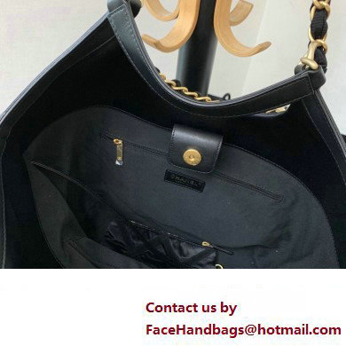 Chanel Maxi Nylon Shopping Tote Bag Black 2023