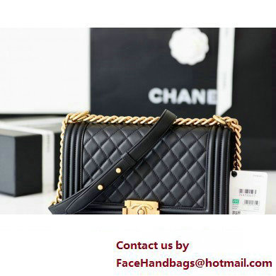 Chanel Medium Le Boy Bag In smooth Calfskin black With Gold Hardware(Original Quality ) - Click Image to Close