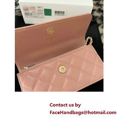 Chanel Mini Flap Bag with Flower Top Handle A96034 Pink 2024