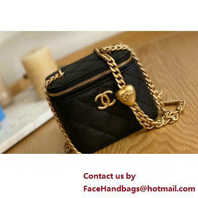 Chanel Mini Sweet Heart Vanity Case Bag 81246 in Grained Calfskin Black