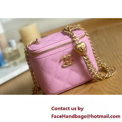 Chanel Mini Sweet Heart Vanity Case Bag 81246 in Grained Calfskin Pink