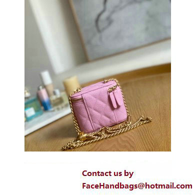 Chanel Mini Sweet Heart Vanity Case Bag 81246 in Grained Calfskin Pink