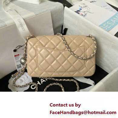 Chanel Pearl on Chain Classic Flap Bag AS1787 Beige/Silver 2023