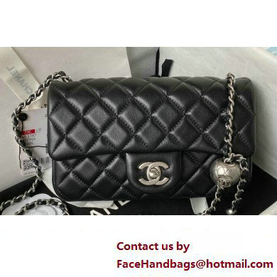 Chanel Pearl on Chain Classic Flap Bag AS1787 Black/Silver 2023