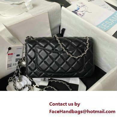 Chanel Pearl on Chain Classic Flap Bag AS1787 Black/Silver 2023