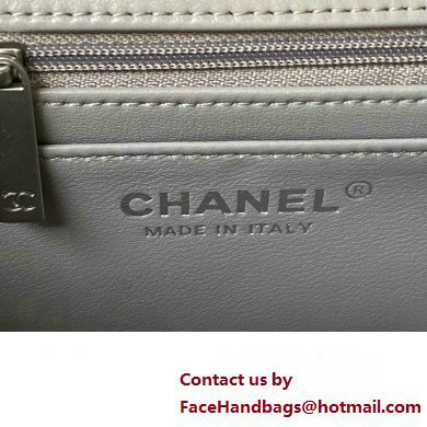 Chanel Pearl on Chain Classic Flap Bag AS1787 Gray/Silver 2023