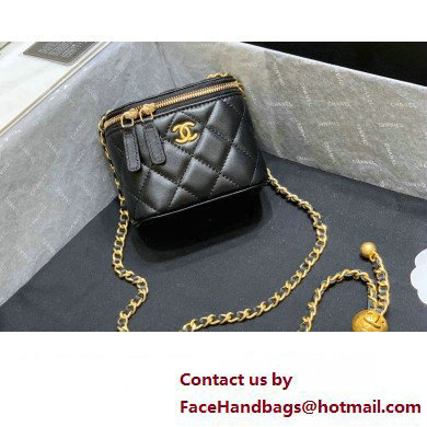 Chanel Pearl on Chain Small Classic Box with Chain Bag AP1447 Black 2023 (ORIGINAL QUALITY)