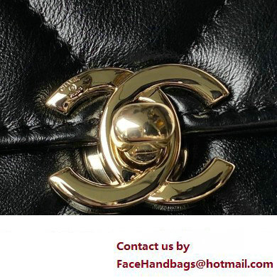 Chanel Quilted Shiny Calfskin Mini Box Bag AS4469 black 2023