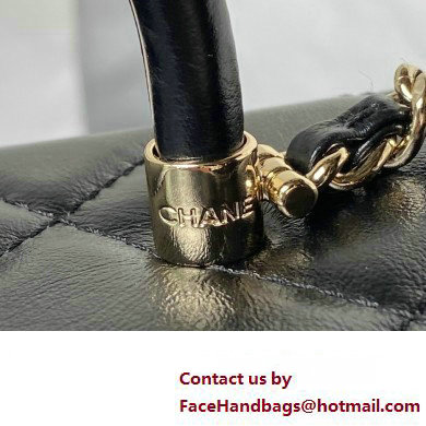 Chanel Quilted Shiny Calfskin Mini Box Bag AS4469 black 2023