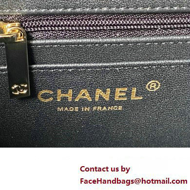 Chanel Quilted Shiny Calfskin Mini Box Bag AS4469 black 2023