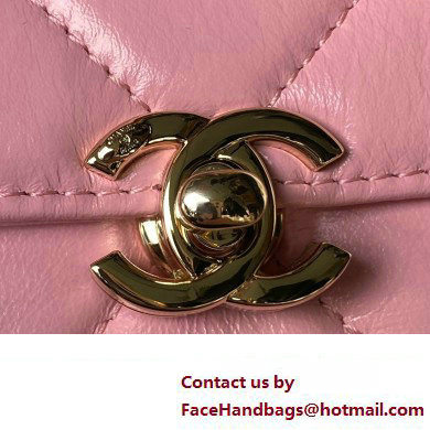 Chanel Quilted Shiny Calfskin Mini Box Bag AS4469 pink 2023