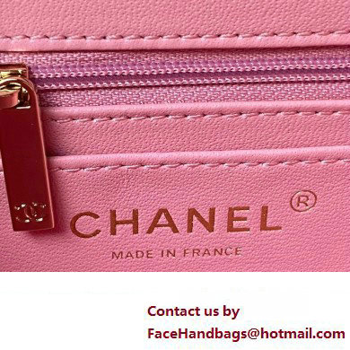 Chanel Quilted Shiny Calfskin Mini Box Bag AS4469 pink 2023