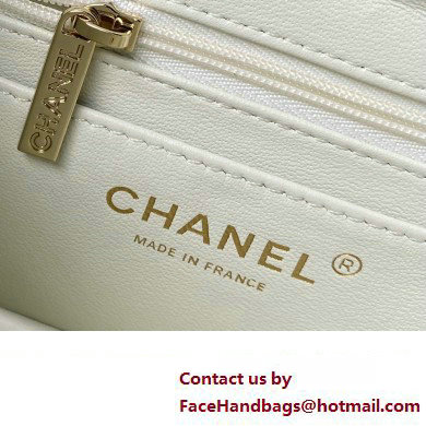 Chanel Quilted Shiny Calfskin Mini Box Bag AS4469 white 2023