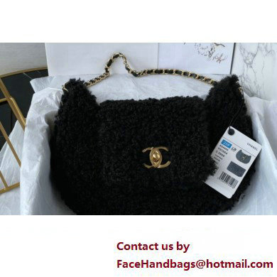 Chanel Shearling Flap Bag AS4468 Black 2024