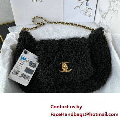 Chanel Shearling Flap Bag AS4468 Black 2024