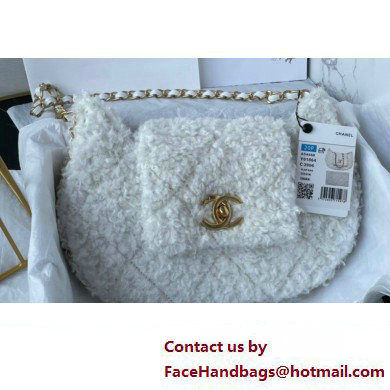 Chanel Shearling Flap Bag AS4468 White 2024