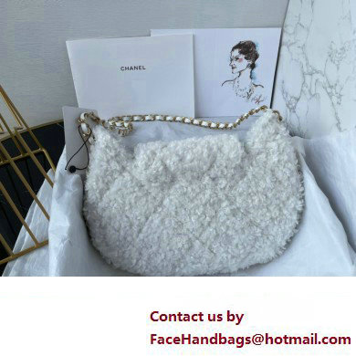 Chanel Shearling Flap Bag AS4468 White 2024