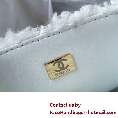 Chanel Shearling Flap Bag AS4468 White 2024