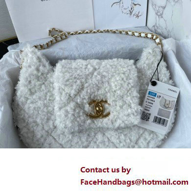 Chanel Shearling Flap Bag AS4468 White 2024